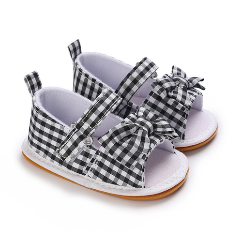 Summer 0-1 year old male and female baby striped sandals rubber sole non-slip baby toddler shoes