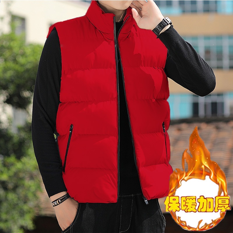Cross-border down cotton vest for men, autumn and winter outdoor loose-fitting thickened warm vest, couple's jacket