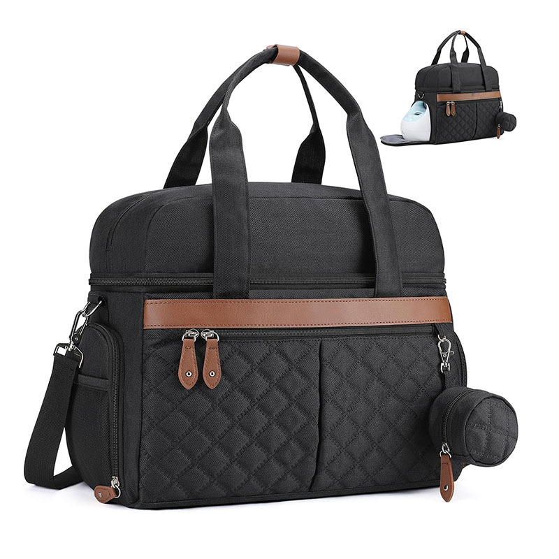 New breast pump bag diaper bag handbag double-layer work bag suitable for breastfeeding mothers