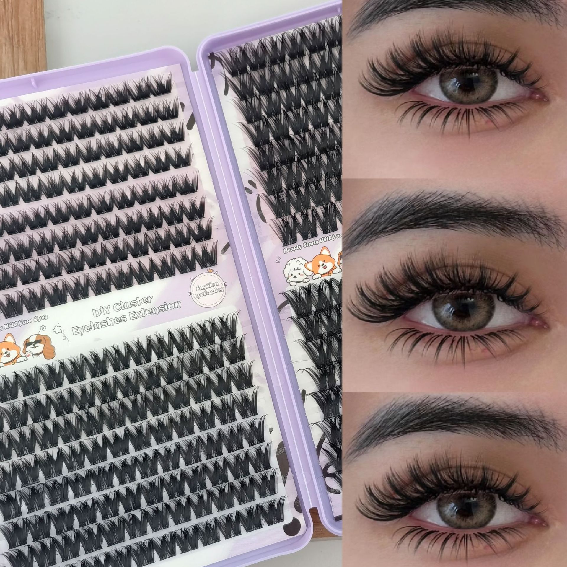 32 rows of dense DlY lashes 085