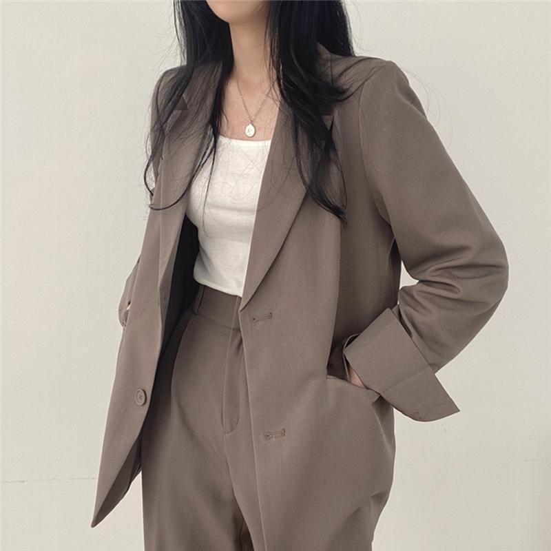 Sanlidadi Women's Casual Suit Jacket Loose Retro Fashionable Outerwear For Spring And Autumn_ecoleips.com