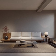 中古设计师极简实木沙发北欧轻奢工作洽谈沙发台书桌长方形方凳椅