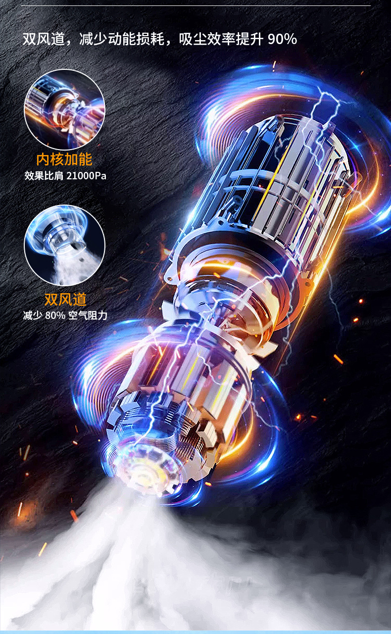 Car vacuum cleaner suction blowing one family car dual-purpose pet hair suction handheld wireless portable car vacuum cleaner