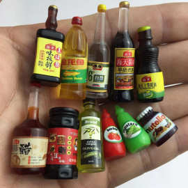 迷你厨房调料用品树脂小瓶子微缩调味品食用油酱油白醋diy小配件
