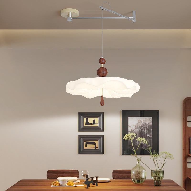 Araña de restaurante estilo Maillard, balancín, estilo crema francés, lámpara de mesa de estudio de color nogal medieval