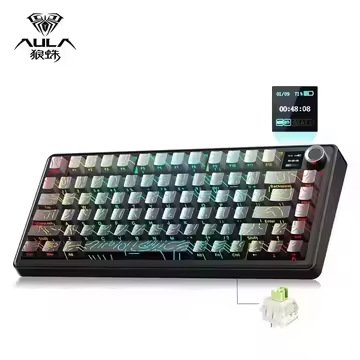 AULA Tarantula F75 estructura de junta de teclado mecánico personalizada tecla completa intercambiable en caliente inalámbrico de tres modos Bluetooth MAX