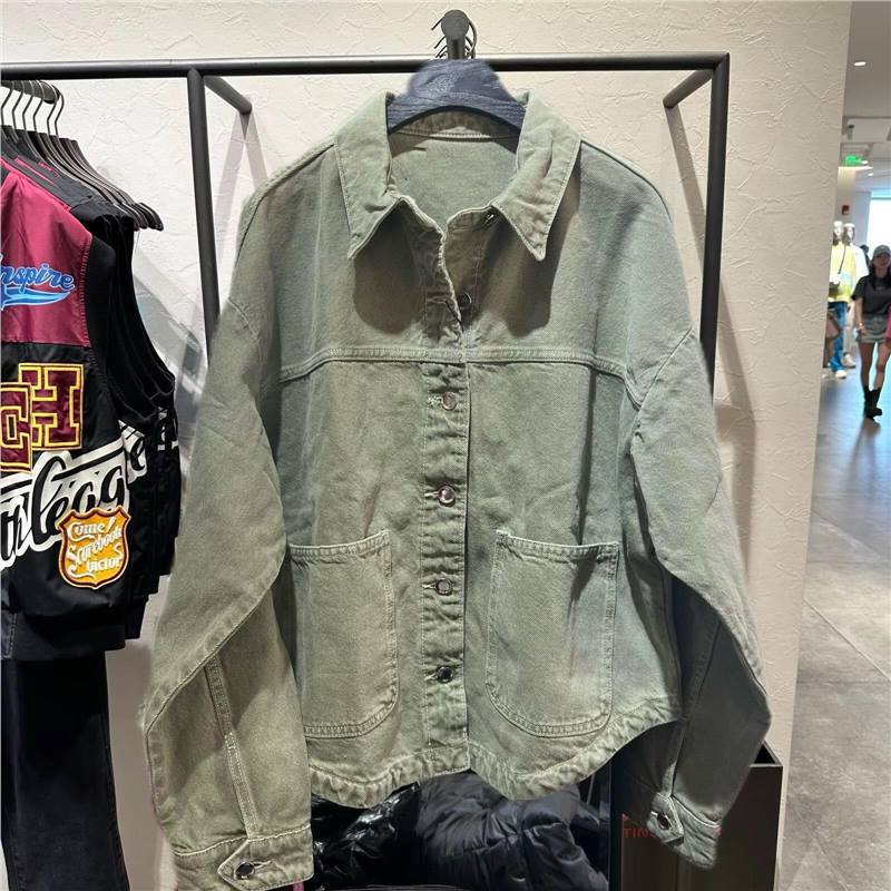 Za Home Washed Distressed Denim Jacket New Women's Denim Shirt Jacket 0108034 505