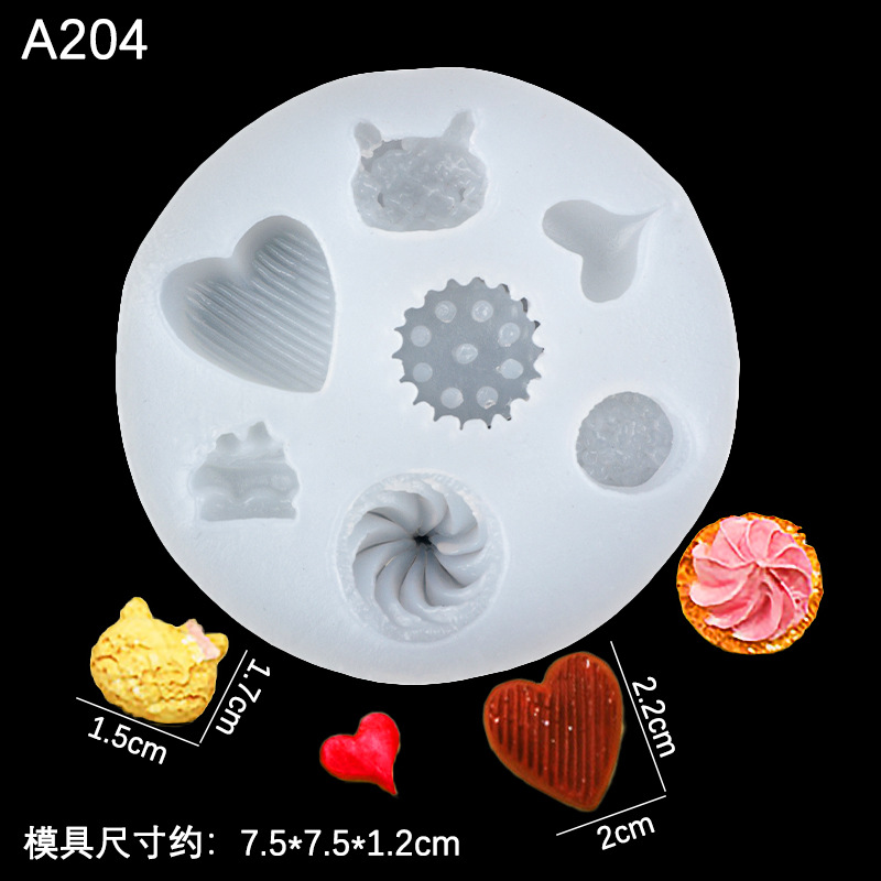 Una variedad de simulación biscuit caramelo postre donut mini fideos instantáneos molde silicona creativo hornear Decoración