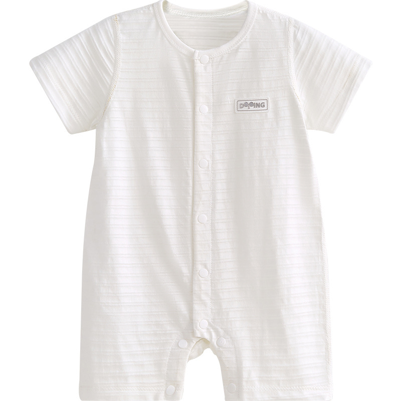 Bebé de una pieza de verano para hombres y mujeres de manga corta mampara delgada pijamas de algodón para niños pequeños ropa para recién nacidos ropa de verano para bebés image 6