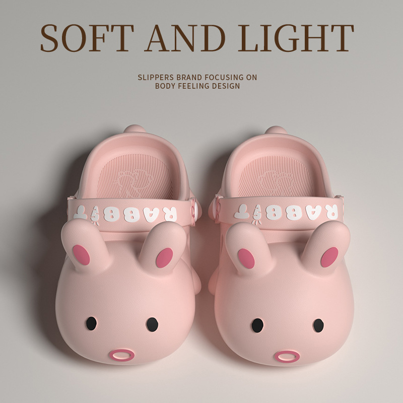 Zapatillas de conejo estilo crocs | Sandalias antideslizantes para niñas