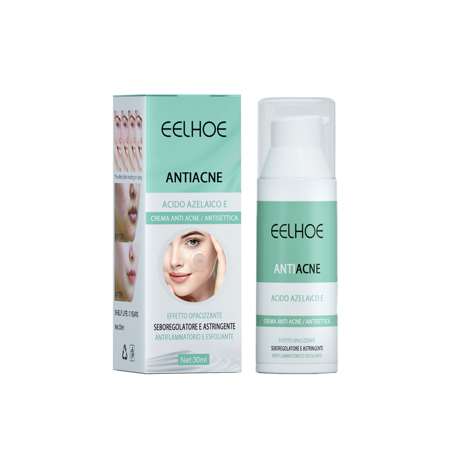 EELHOE Cleansing for Cleansing, Removal, Mild Brightening, Facial Skin Care, Acne Cream_voghion.com