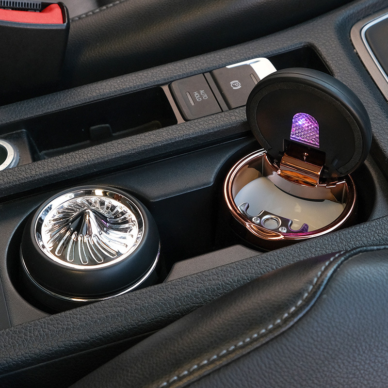 new pattern originality vehicle currency Mini ashtray Car Accessories LED Colorful Breathing light The car ashtray