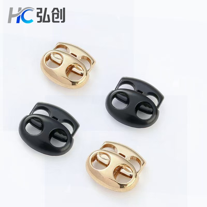 Spot Zinc Alloy Pig Nose Buckle Cat Eye Buckle Two-Hole Press Adjustment Buckle Alloy Adjustment Buckle Spring Pig Nose Buckle Button