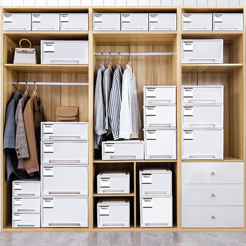 Pure White Thick Drawer Storage Box Home Underwear Clothes Organizer Large Plastic Clothing Storage Box