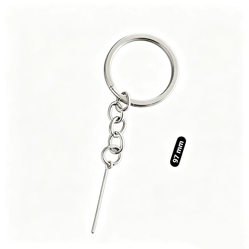 30mm llavero colgando cuatro cadenas de langosta botón anillo plano con cuatro cadenas de frijoles colgantes accesorios accesorios llavero
