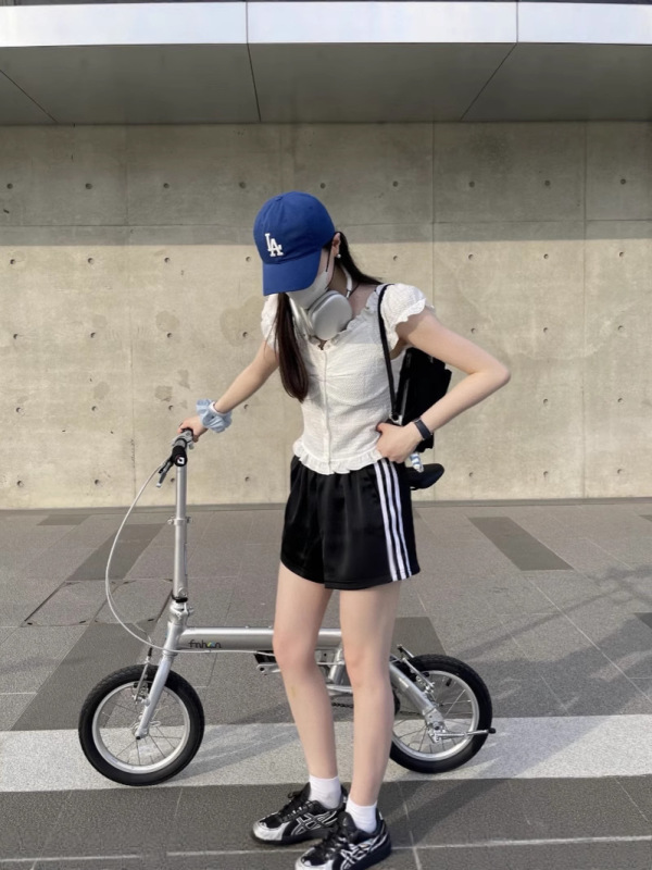 高バージョン ~ 三条棒25夏の新型高腰ランニングスポーツカジュアル痩せパンツ三分ズボン女性|undefined