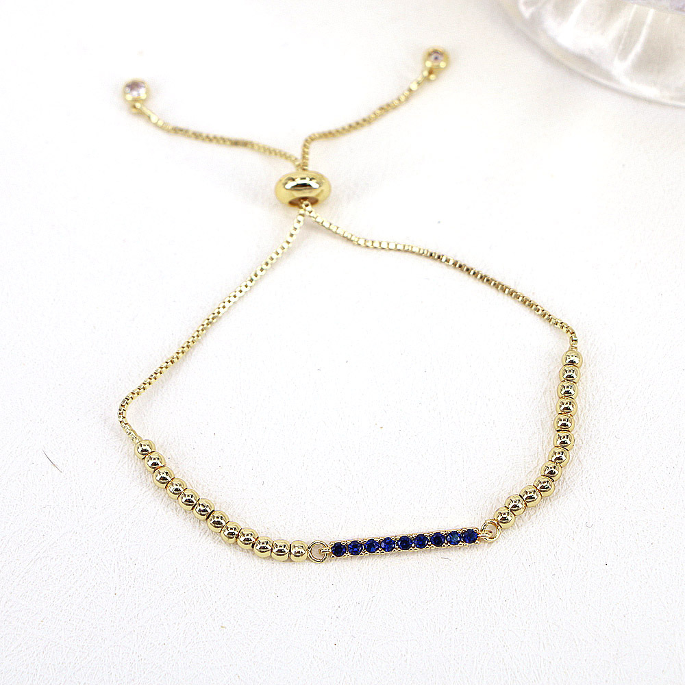 Bracelets Classification New Simple Copper Micro Inlaid Color Zircon Geometric Beaded Bracelet