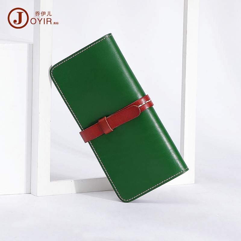 Genuine Leather Long Women's Wallet Luxury Vintage Clutch Coin Purse Cowhide Multifunctional Card Holder - Thumbnail 4
