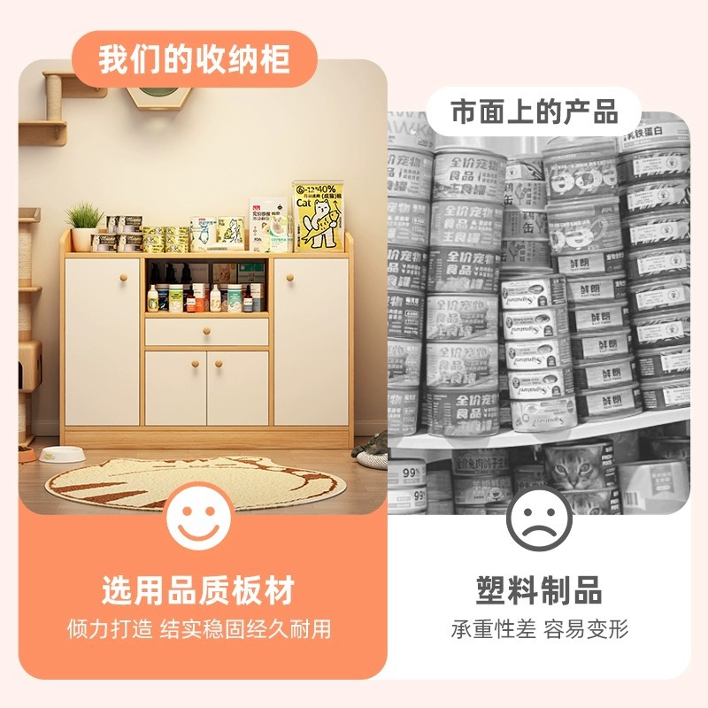Mueble de almacenamiento para mesa de alimentación, suministros para mascotas, gran capacidad, almacenamiento sencillo y económico para el hogar, mueble de almacenamiento para sala de estar