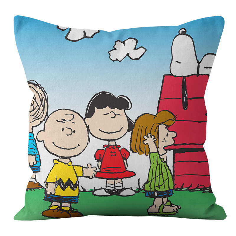 Animación dibujos animados Snoopy almohada cubierta sofá sala de estar dormitorio cojín almohada decoración del hogar simple almohada cubierta