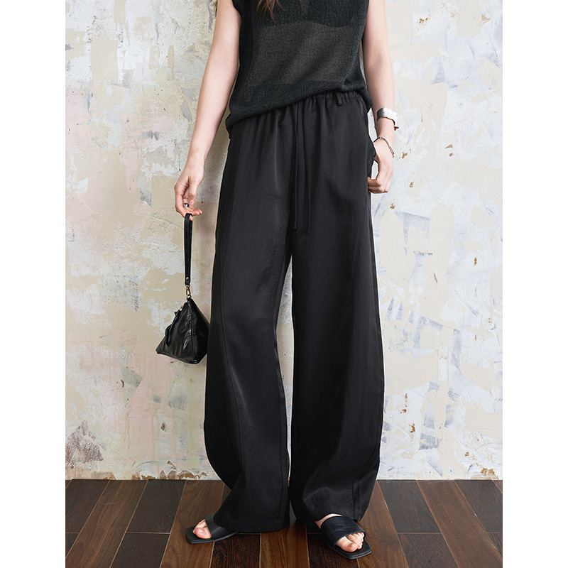 Rongtai refreshing and comfortable three-dimensional tailoring banana sickle pants 2025 summer new elastic waist slim casual pants for women