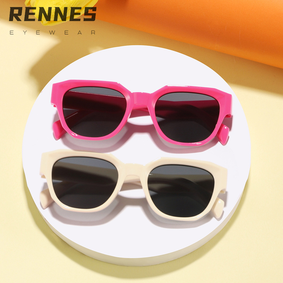 Nuevas gafas de sol para niños transfronterizas, tendencia europea y americana, marco pequeño, marco poligonal de moda, gafas de sol coloridas