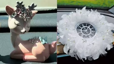 Floral Deer Car Ornament with Car ornaments - deer-crystal-bead-round-feather-cushion