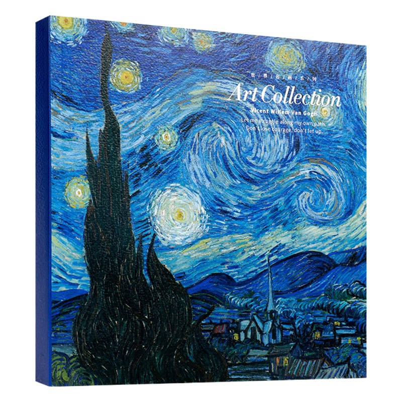 20K Van Gogh Oil Painting Sketch Book Art Student Painting Hand-Painted Sketch Paper Blank Painting 80 Sheets Thickeneded Sketch Book