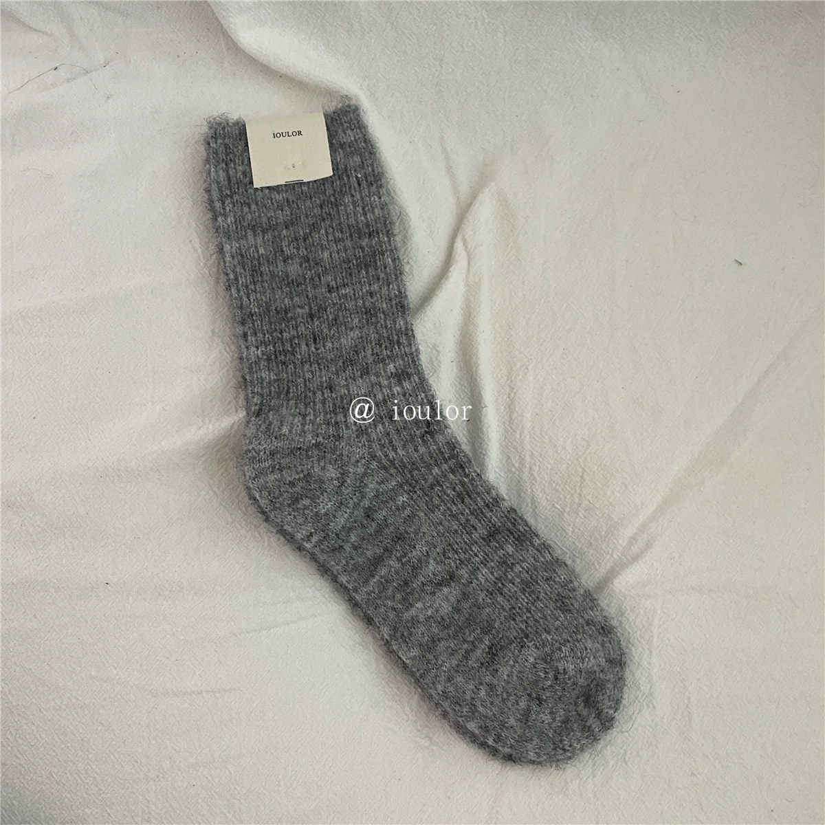 IOULOR Demi-season cashmere Japanese thin woolen knee socks, increased thickness, mid-length, Korean style