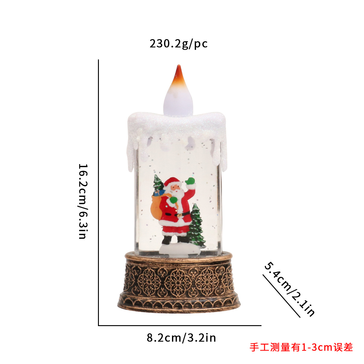 Nuevo agua de Navidad lámpara de vela luminosa lámpara de viento decoración de Santa Claus pequeño regalo de árbol de Navidad