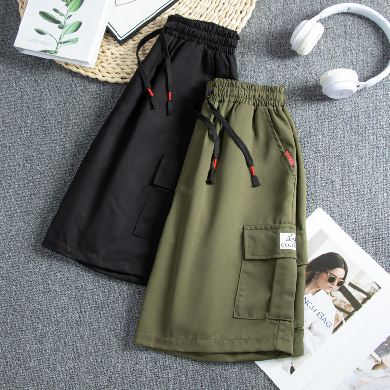 Pantalones cortos de herramienta de verano sueltos de tirada casuales 2025 nuevos pantalones rectos para hombres jóvenes deportivos cómodos