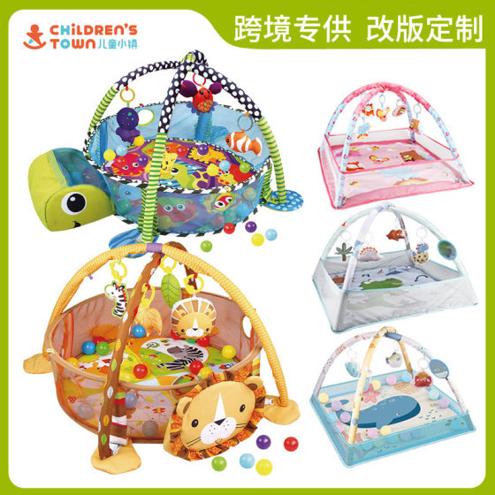 Cross-border in stock wholesale baby ocean ball fence fitness rack toy baby multi-functional crawling mat game blanket