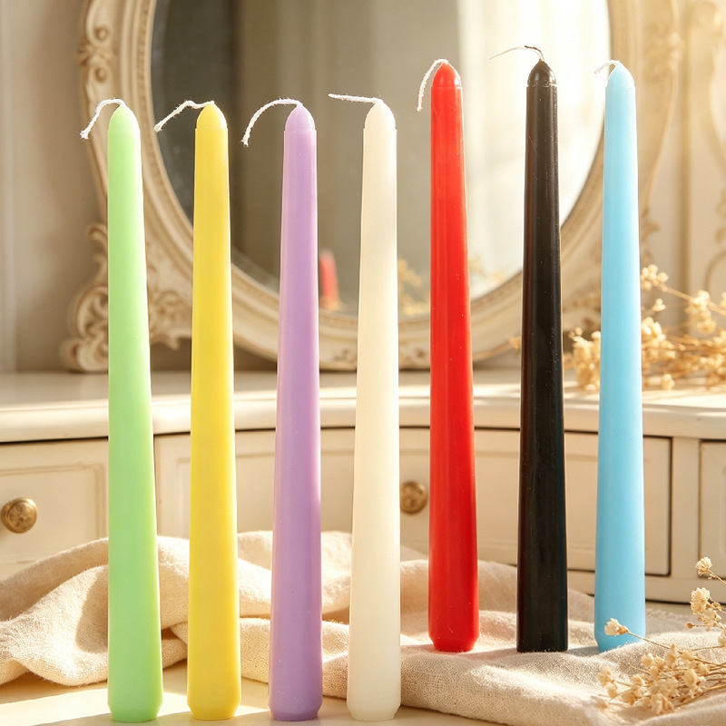 12 paquetes de velas de varilla larga de color clásico de estilo europeo al por mayor, apagones domésticos, velas de varilla de cono sin humo de emergencia, transfronterizas image 3