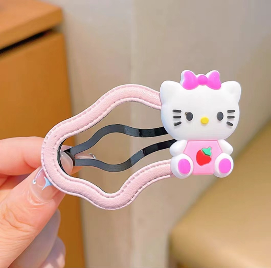 Niños Kuromi nubes clip de cabello niñas frises laterales tarjetas de cabello rotas niñas tocado de cabeza pequeña cabeza detrás del clip de acabado