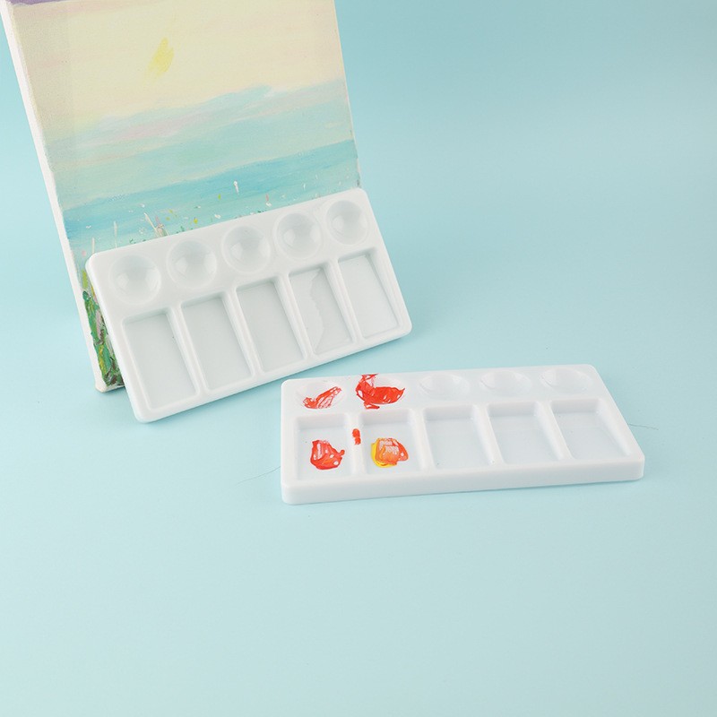 10-tone palette oil watercolor acrylic watercolor paint palette rectangular art sketching painting professional color mixing plate 