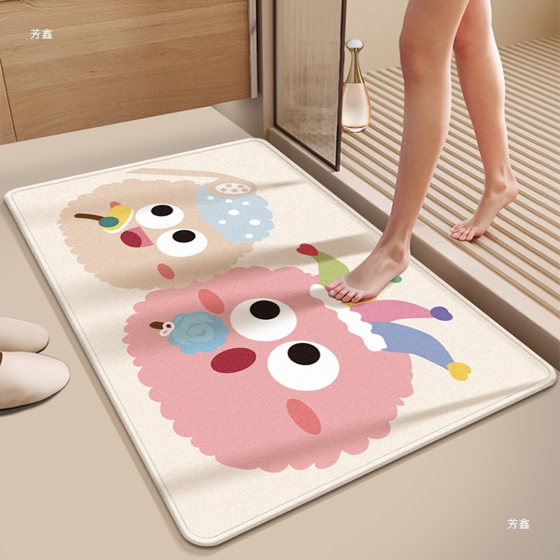 Water-Absorbent Non-Slip Bathroom Floor Mat Bathroom Soft Diatom Mud Toilet Home Carpet Bathroom Door Toilet Foot Mat
