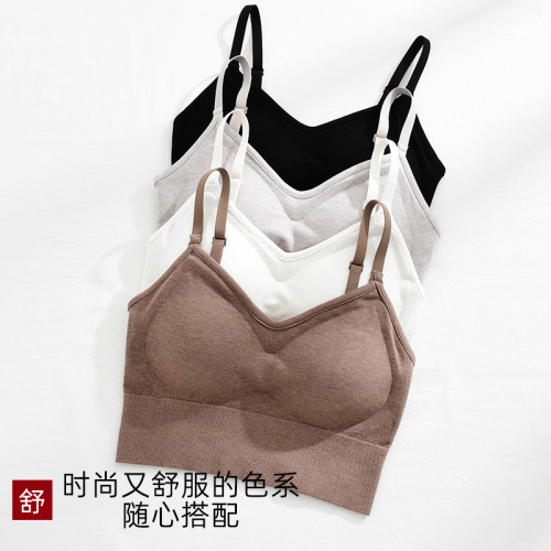 Autumn new beautiful back-wrap bra for women, no rims, small breasts, all-in-one sling, chest pad vest, bottoming inner wear