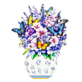 亚马逊3D立体弹出贺卡带信封鲜艳的花卉设计适合生日母亲节情人节