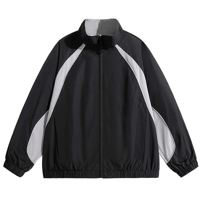 American-style color-blocked stand-up collar jacket for men, spring/autumn 2026 new collection, loose-fitting, casual, versatile jacket, baseball jacket