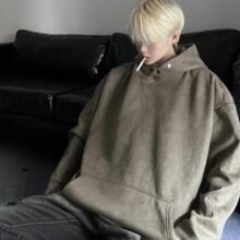 抖音爆款抖音供货400g重磅麂皮绒连帽卫衣男女情侣春秋款卫衣外套