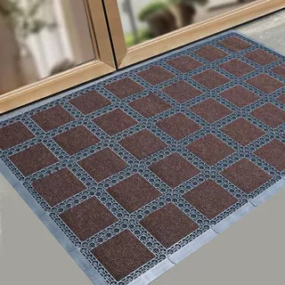 X타입 [고운 파인애플무늬] 브라운 16mm 두께 20×20cm