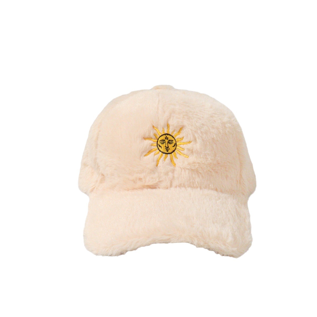 Unisex Plush baseball cap Sun embroidered duck hat Winter warm plush hat_voghion.com