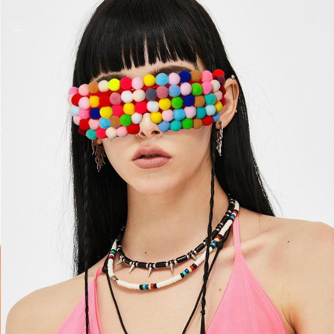 New color blinds windproof glasses dustproof Waterproof impact resistant hand-inlaid cotton ball protective glasses sunglasses New color blinds windproof glasses dustproof Waterproof impact resistant hand-inlaid cotton ball protective glasses sunglasses