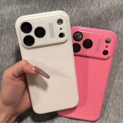 韩系ins风纯色细闪精孔适用iPhone17promax苹果16手机壳15新款14