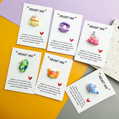 カード付きクロスボーダーDIYギフト POCKET HUG ポケットハグカード 海洋動物シリーズ 小物飾り