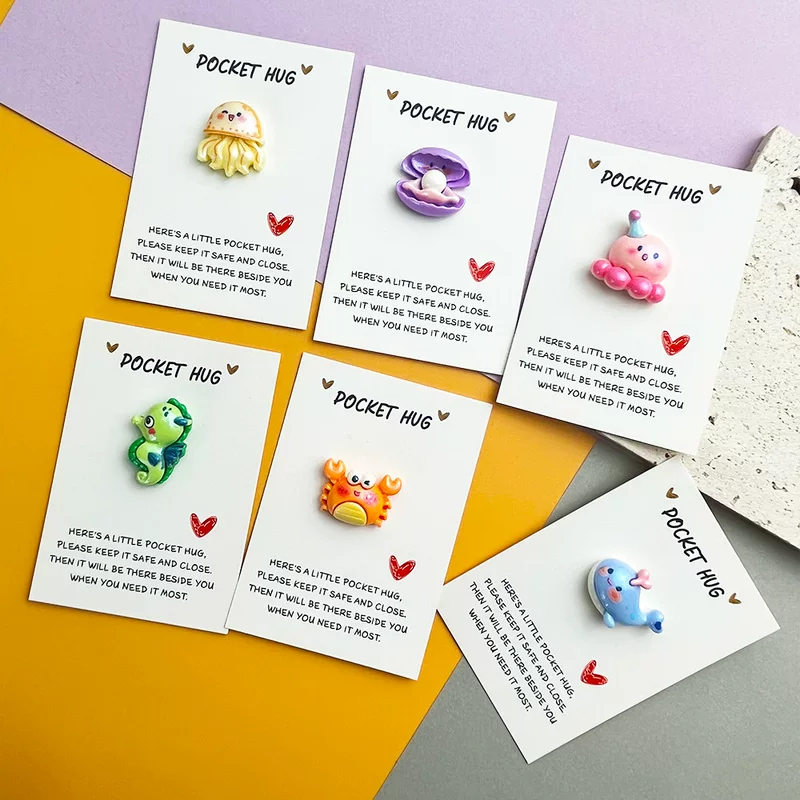 Cross-border DIY gift card POCKET HUG pocket hug card marine animal series small items decoration