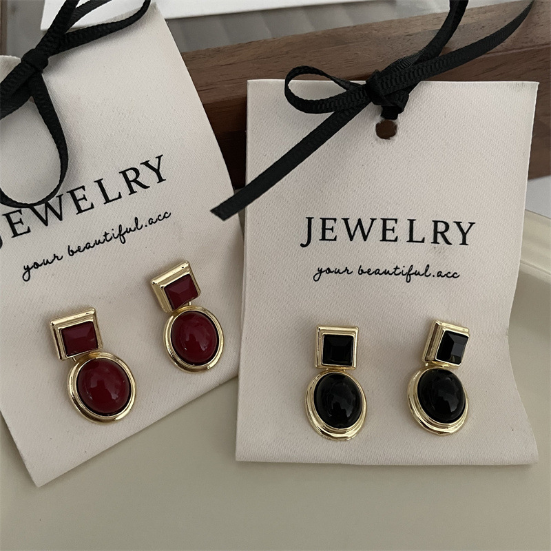 Retro fashionable elegant geometric small design earrings