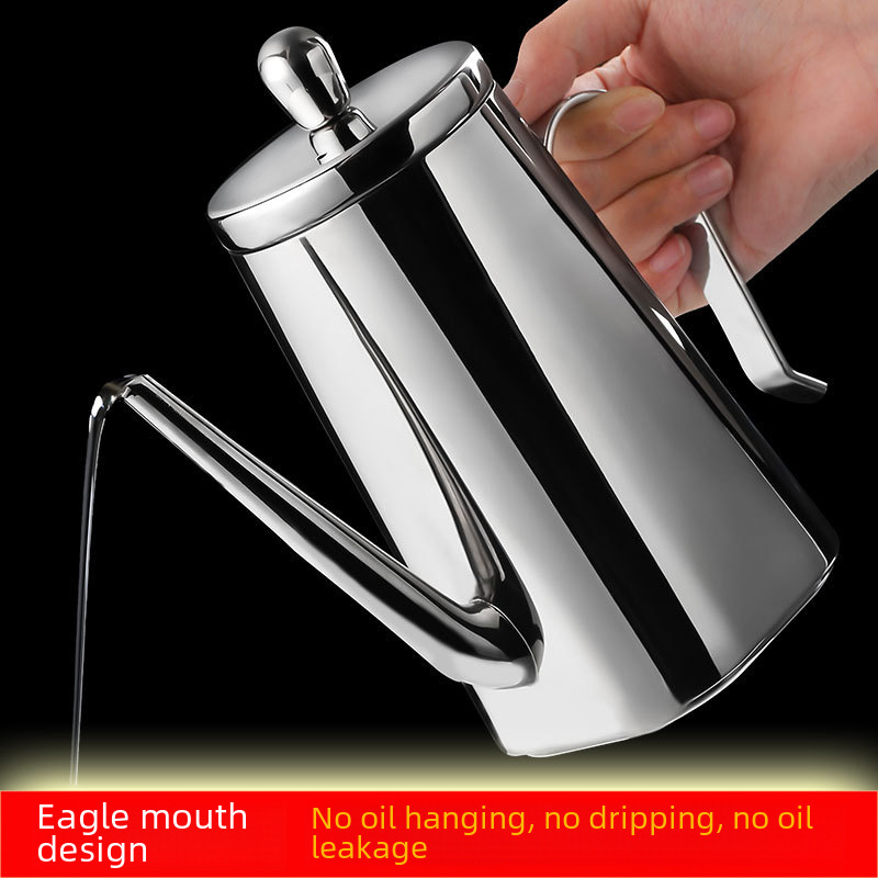 304 Stainless Steel Oil Can Wholesale, Long-Nozzle Oil Jar for Home Use, Large-Capacity Thickened Oil Dispenser Bottle, Kitchen Essentials