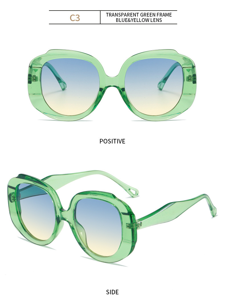 40g Weight Full Frame Glasses Structure Sunglasses Classification Casual Basic Retro Solid Color PC UV400 Protection Round Frame Full Frame Women's Sunglasses