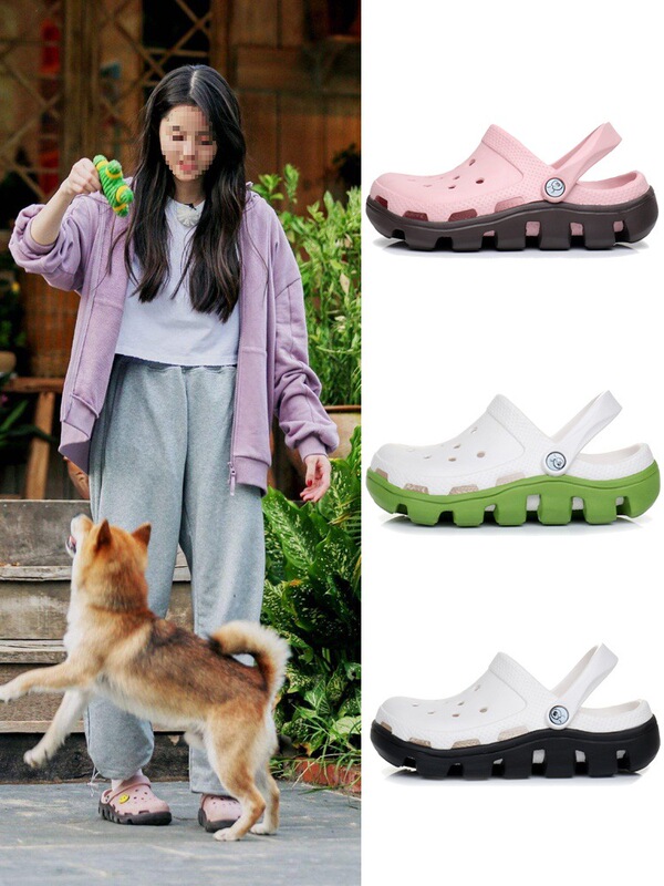 Longing for Life Croc Shoes Women's Summer Thick-Soled Outerwear Non-Slip Breathable Beach Shoes Baotou Slippers Sandals Men